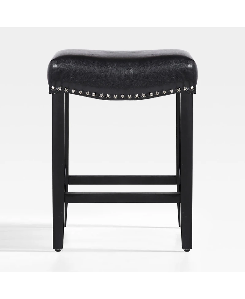 24" Upholstered Saddle Seat Counter Stool