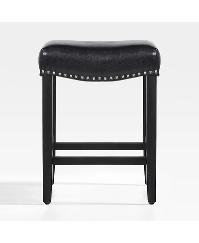 24" Upholstered Saddle Seat Counter Stool