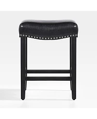 24" Upholstered Saddle Seat Counter Stool