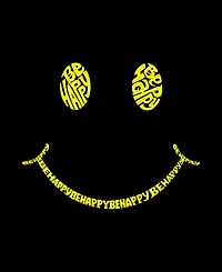 La Pop Art Women's Be Happy Smiley Face Word T-shirt