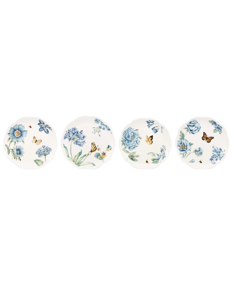 Lenox Butterfly Meadow Blue Assorted Dessert Plates, Set of 4