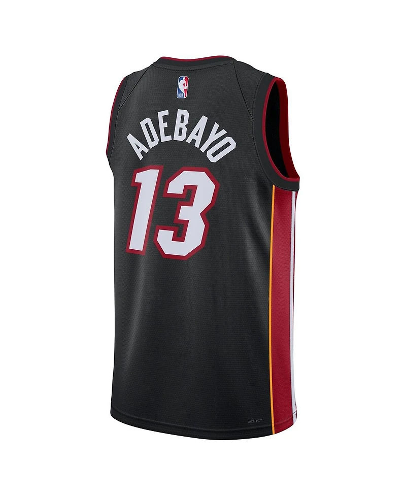 Men's and Women's Nike Bam Adebayo Black Miami Heat Swingman Jersey - Icon Edition