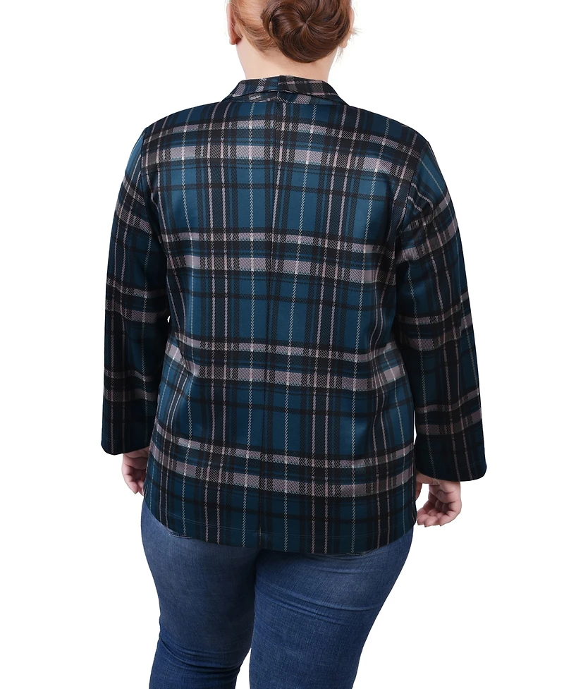 Ny Collection Plus Size 3/4 Sleeve Ponte Blazer