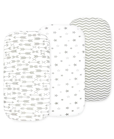 Bublo Baby Bassinet Sheet Set Girl, 3 Pack, Universal Fitted for Oval, Hourglass & Rectangle Mattress, Sheets.
