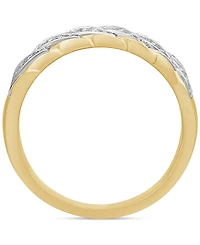 Men's Diamond Chain Link Style Band (1/5 ct. t.w.) in Sterling Silver & 14k Gold-Plate