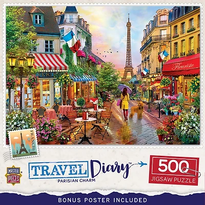 Masterpieces Travel Diary - Parisian Charm 500 Piece Jigsaw Puzzle