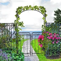 Outsunny 2.1M/7985 Metal Decorative Arch, Gate, Garden Arbor for Climbing Plant