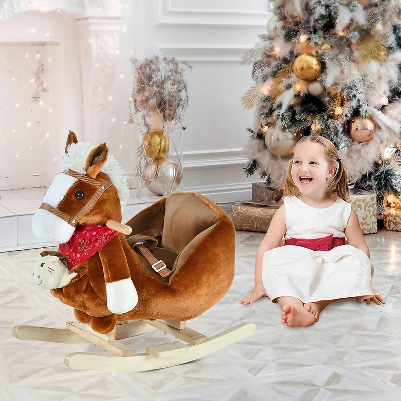 Qaba Kids Ride-On Rocking Horse Toy for Children 18-36 Months