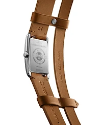 Longines Women's Swiss DolceVita Brown Leather Double Strap Watch 23x37mm