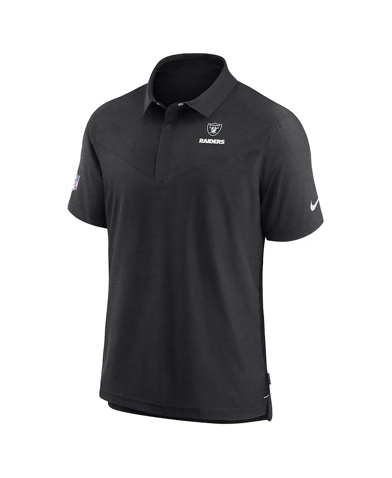 Men's Nike Black Las Vegas Raiders Sideline Lockup Performance Polo Shirt