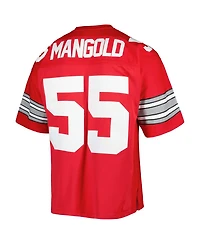 Men's Mitchell & Ness Nick Mangold Scarlet Ohio State Buckeyes Authentic Jersey