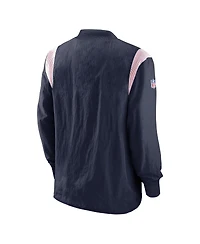 Men's Nike Navy New England Patriots Sideline Athletic Stack V-neck Pullover Windshirt Jacket