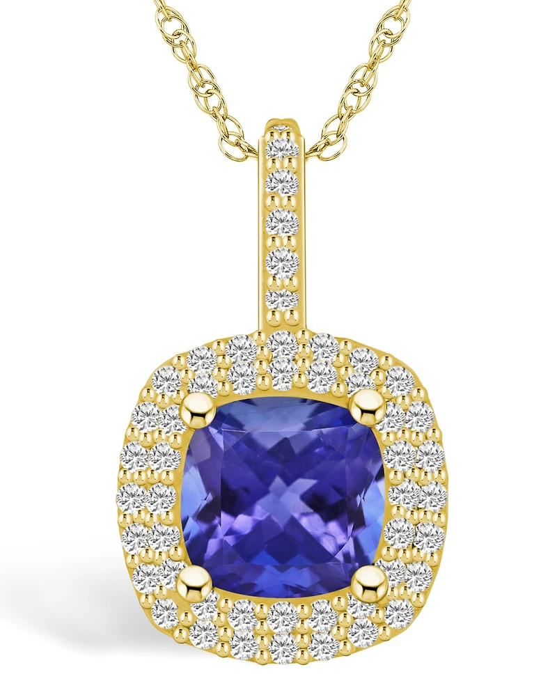 Macy's Tanzanite (2-1/ Ct. t.w.) and Diamond (1/2 Halo Pendant Necklace