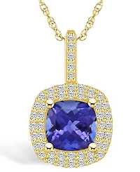 Macy's Tanzanite (2-1/ Ct. t.w.) and Diamond (1/2 Halo Pendant Necklace