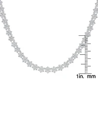 Macy's Fine Silver Plated Cubic Zirconia Hexagon Necklace