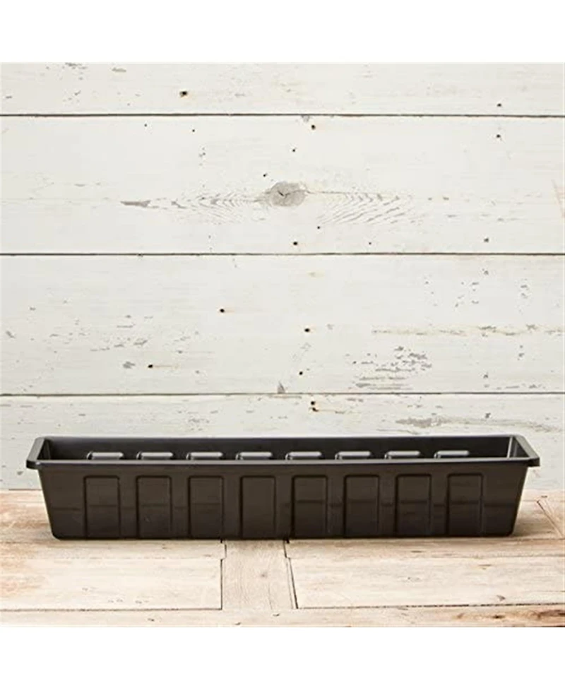 Novelty Manufacturing Polypropylene Flower Box Planter/Liner, Black, 30" L