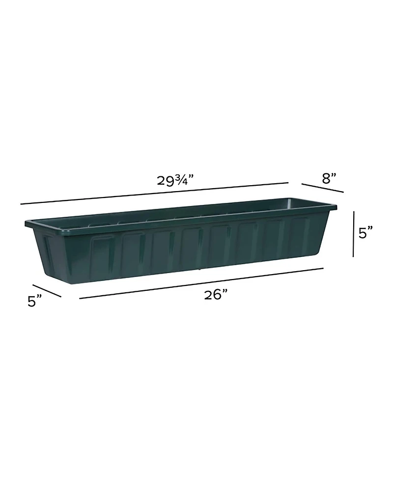 Novelty Polypro Plastic Hunter Green Flower Box Planter, 29.75 In