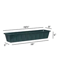 Novelty Polypro Plastic Hunter Green Flower Box Planter, 29.75 In