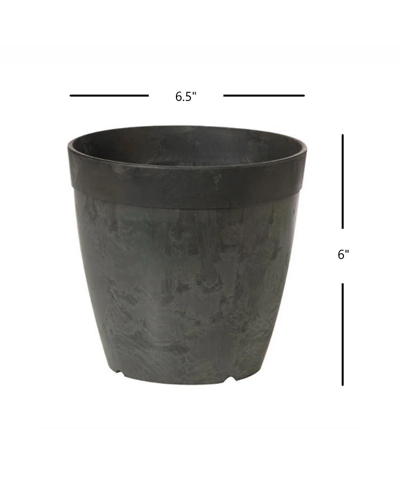 Novelty Artstone Dolce Round Planter Black 6 Inch