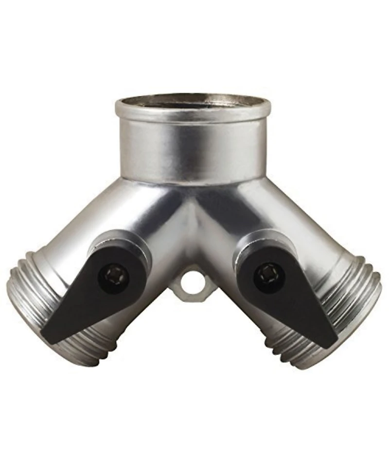 Melnor Metal 2-Way Hose Valve, Silver