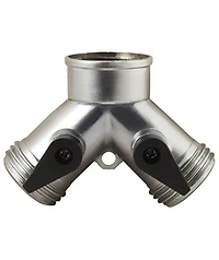 Melnor Metal 2-Way Hose Valve, Silver
