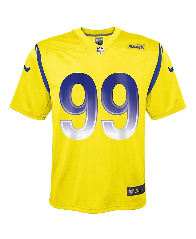 Big Boys Nike Aaron Donald Gold Los Angeles Rams Inverted Game Jersey