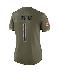 Women's Nike Justin Fields Olive Chicago Bears 2022 Salute To Service Limited Jersey