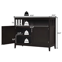 Modern Kitchen Storage 36" Height Cabinet Buffet Server Table