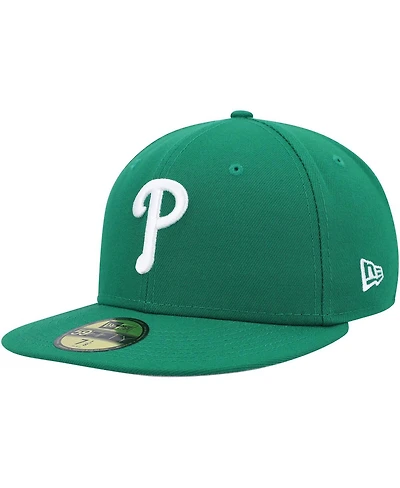 Men's New Era Kelly Green Philadelphia Phillies White Logo 59FIFTY Fitted Hat