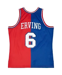 Men's Mitchell & Ness Julius Erving Royal, Red Philadelphia 76ers Hardwood Classics 1982-83 Split Swingman Jersey