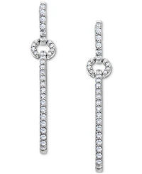 Diamond Elongated Loop In & Out Drop Earrings (2 ct. t.w.) in 14k White Gold