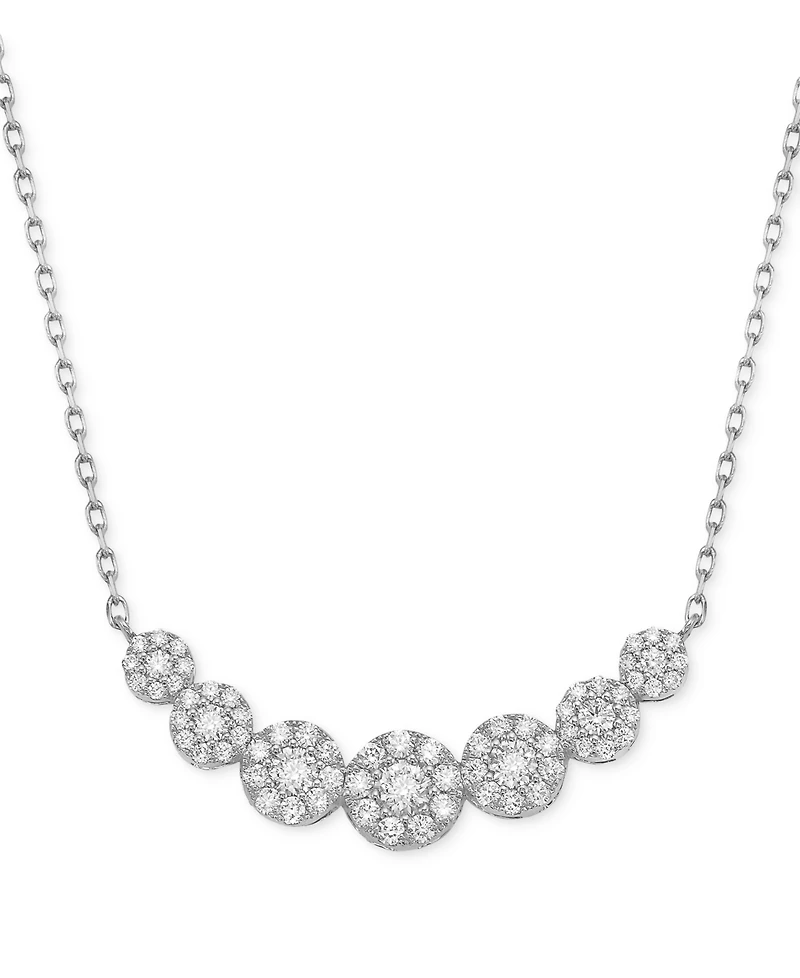 Diamond Multi Halo Collar Necklace (3/4 ct. t.w.) , 16" + 2" extender