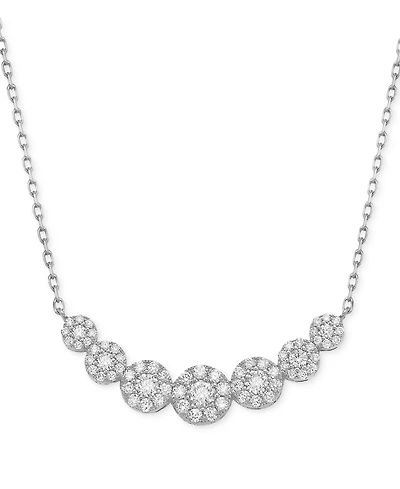 Diamond Multi Halo Collar Necklace (3/4 ct. t.w.) , 16" + 2" extender