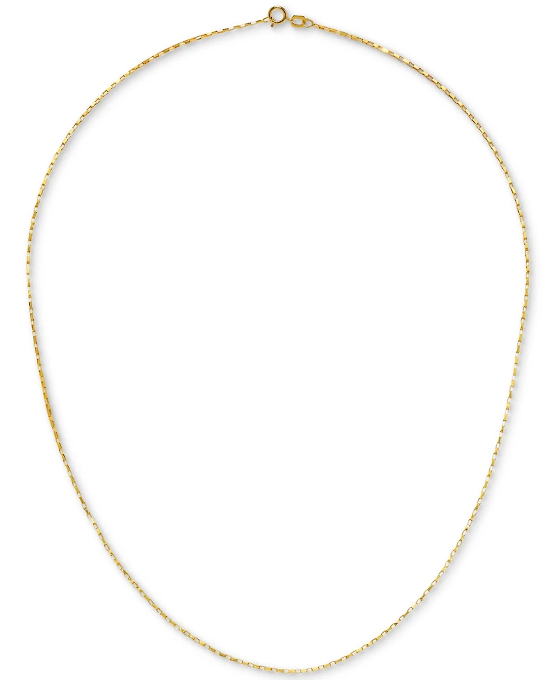 Elongated Box Link 18" Chain Necklace in 14k Gold