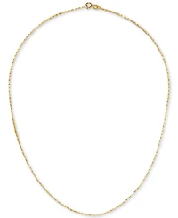 Elongated Box Link 18" Chain Necklace in 14k Gold
