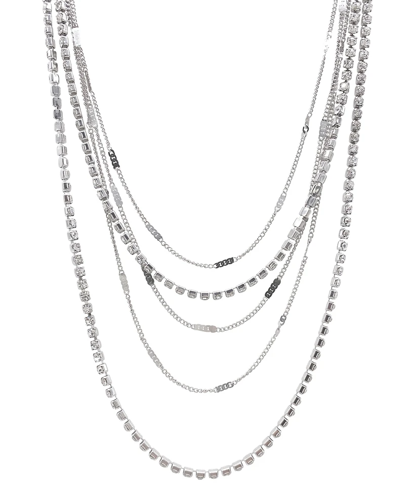 Adornia Silver-Tone Plated Layered Necklace Set