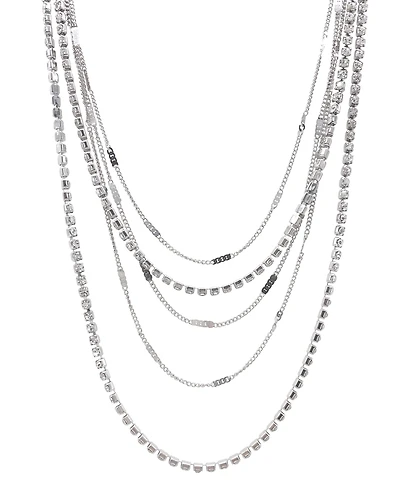 Adornia Silver-Tone Plated Layered Necklace Set