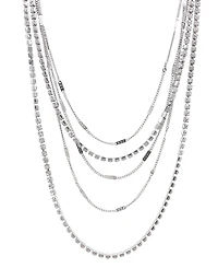 Adornia Silver-Tone Plated Layered Necklace Set