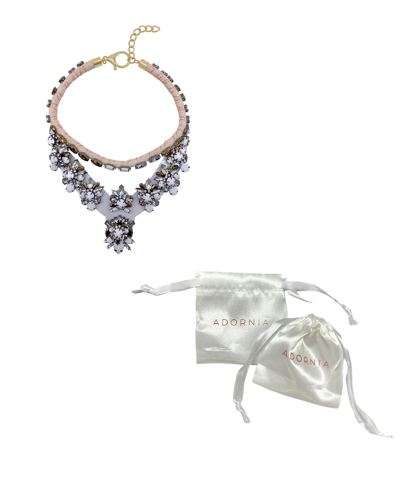 Adornia White Floral Statement Rope Necklace
