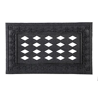 Evergreen Black Embossed Fleur de Lis Sassafras Floor Mat Indoor Outdoor Rubber Tray 18"x30" Fits Sassafras Inserts 10"x22" Black