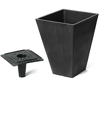 Algreen 17326 Valencia Square Flower Pot Planter 10 Inch Black
