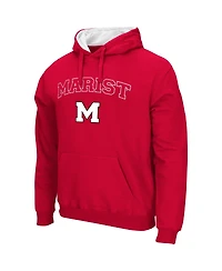 Men's Colosseum Red Marist Foxes Arch & Logo Pullover Hoodie