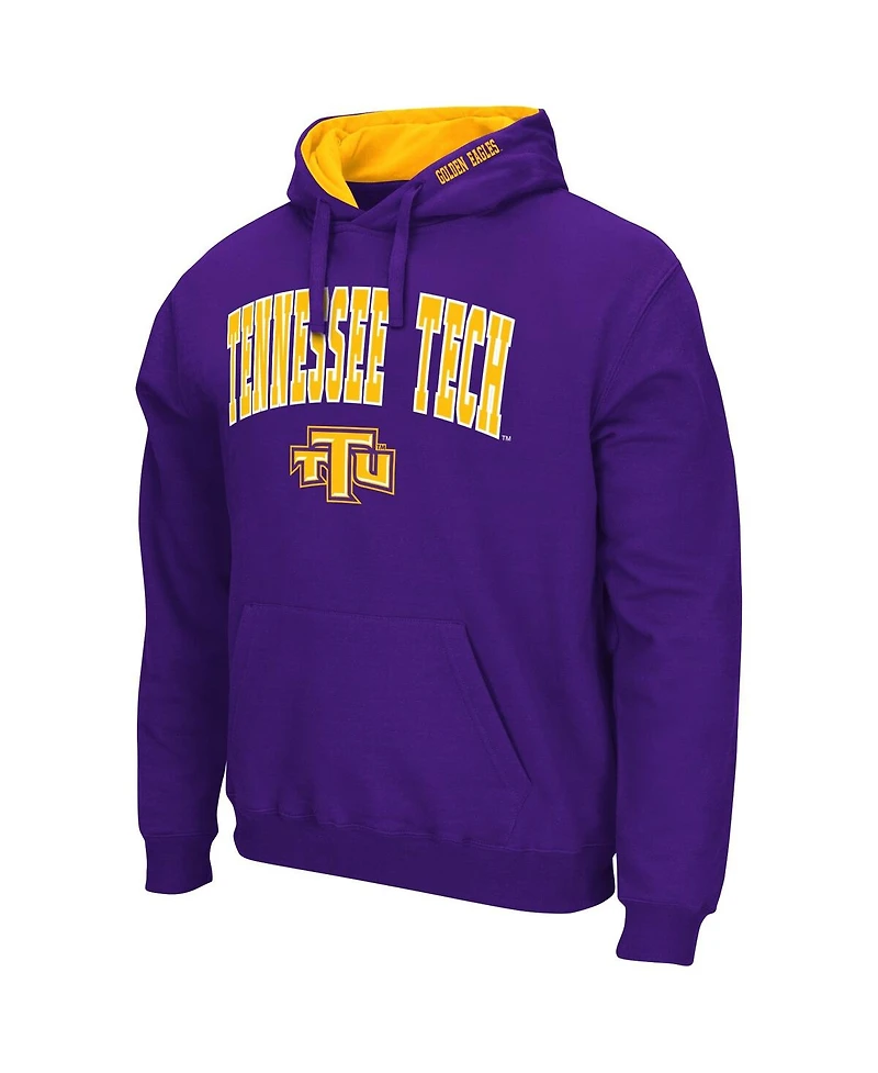 Men's Colosseum Purple Tennessee Tech Golden Eagles Arch & Logo Pullover Hoodie