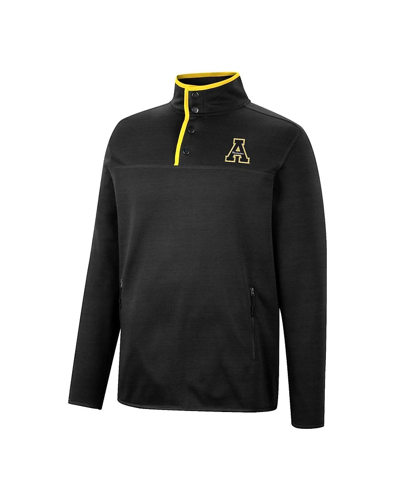 Men's Colosseum Black Appalachian State Mountaineers Rebound Quarter-Snap Jacket