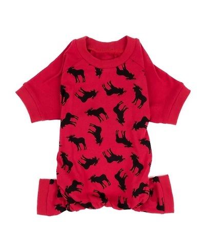Leveret Dog Cotton Pajamas, Moose Print