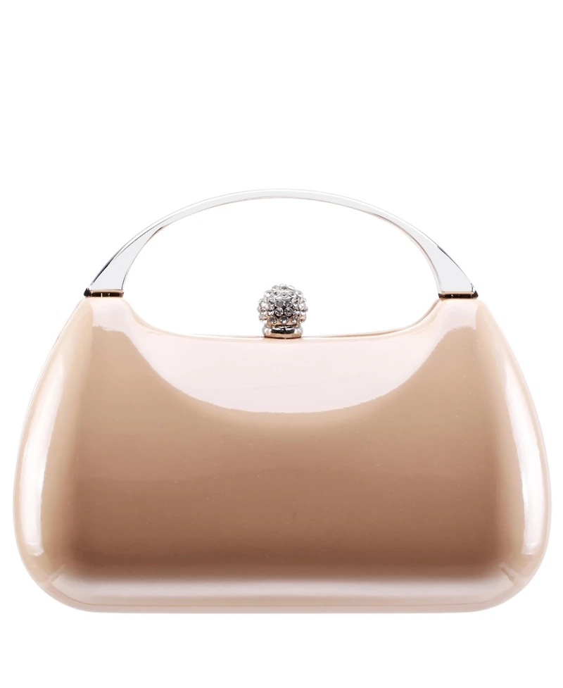 Nina Women's Metallic Minaudiere bag with Metal Handle
