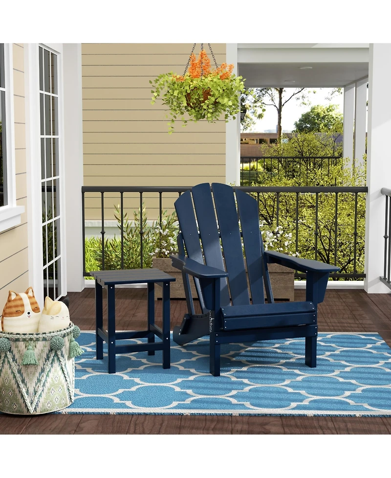 WestinTrends -Piece Set Outdoor Folding Adirondack Chairs with Side Table