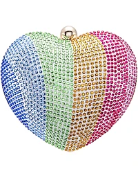 Nina Women's Crystal Heart Minaudiere Bag