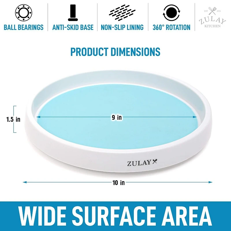 Zulay Kitchen Lazy Susan Cabinet Organizer With Silicone Padded Grip