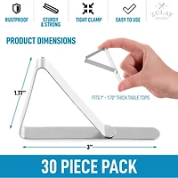 30 Pack Tablecloth Clips - Durable Stainless Steel Table Cloth Clips & Cover Clamps